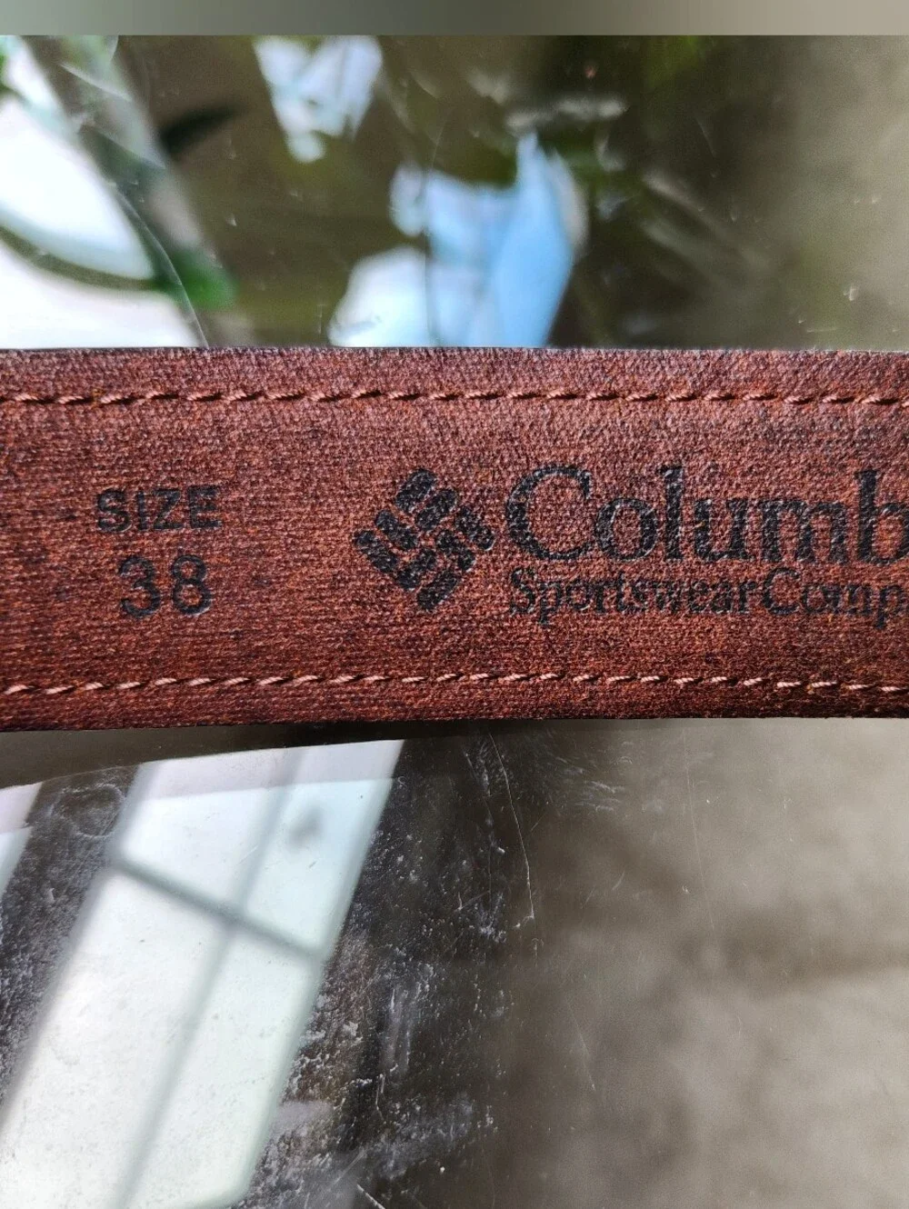 Columbia Double Loop Bridle Belt Mens 38 Brown Leather Casual 11CO02A9 Hiking